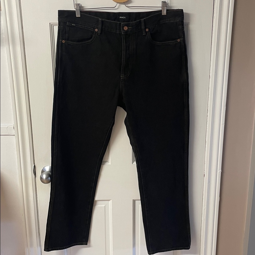 RVCA New Dawn fit button fly straight leg black jeans men’s size 36X30